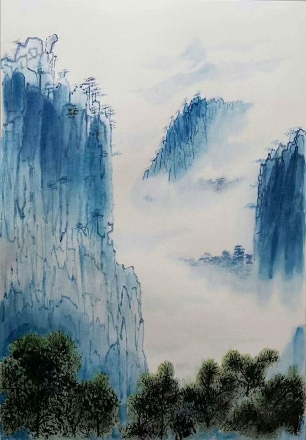 Chinese painting landscape painting with color ink-1058622180